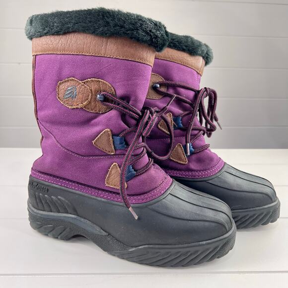 Lacrosse women’s winter boots size 5 Purple black Lace up - Picture 1 of 10